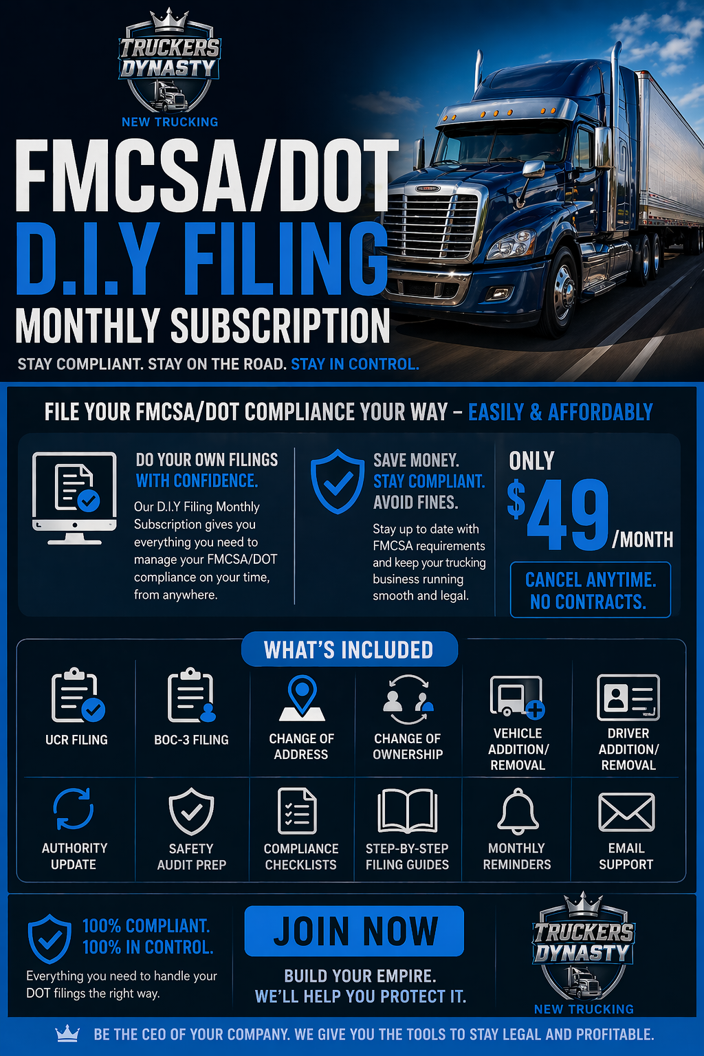 FMCSA/DOT D.I.Y FILING MONTHLY SUBSCRIPTION