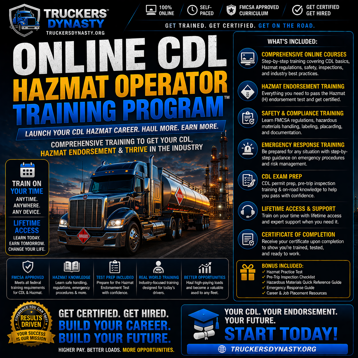 Online CDL Hazmat Operator Training Program